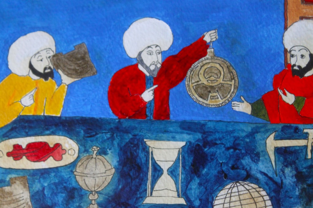 Muslim scientist with Astrolabe